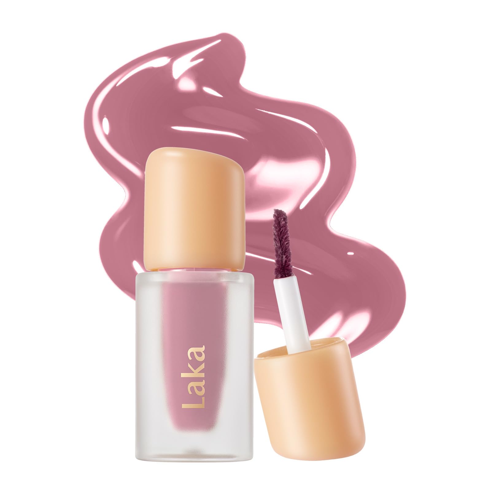 Laka Fruity Glam Lip Tint Mini, 1.9g/0.07oz, Glowing Lip Stain with Wide Color Spectrum, Hydrating & Lightweight Texture, Long-Lasting Bold Stain, Non-Sticky, Vegan, K-Beauty (#124 Maro)