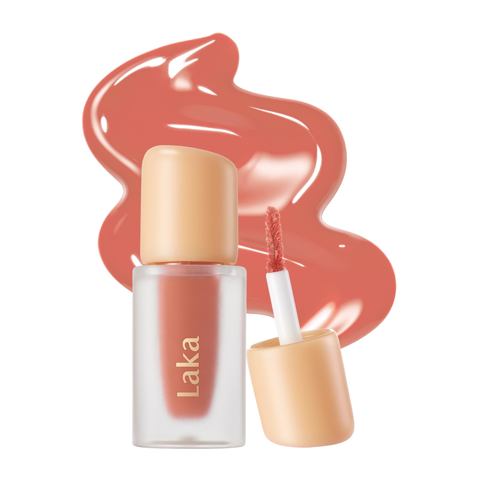 Laka Fruity Glam Lip Tint Mini, 1.9g/0.07oz, Glowing Lip Stain with Wide Color Spectrum, Hydrating & Lightweight Texture, Long-Lasting Bold Stain, Non-Sticky, Vegan, K-Beauty (#124 Maro)