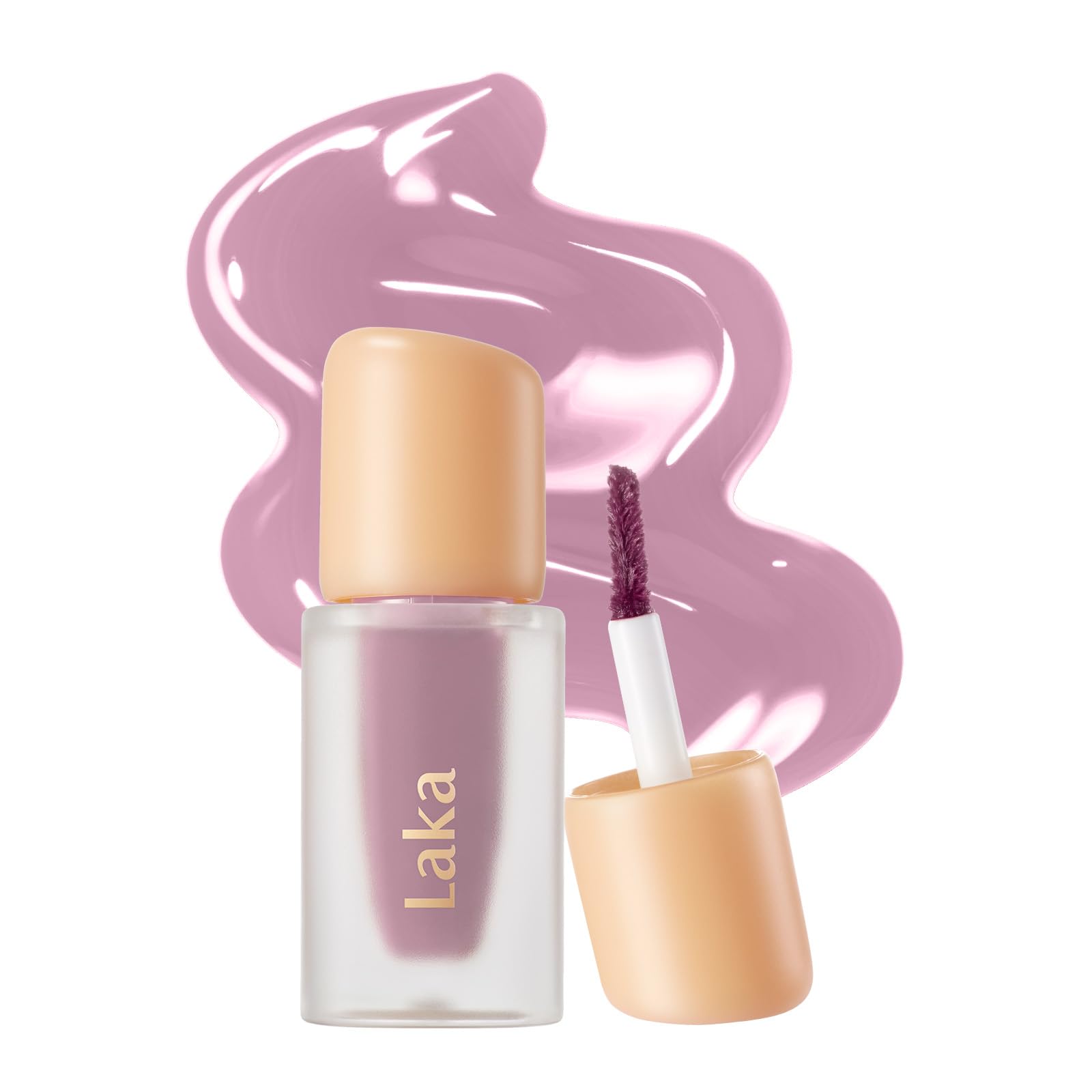 Laka Fruity Glam Lip Tint Mini, 1.9g/0.07oz, Glowing Lip Stain with Wide Color Spectrum, Hydrating & Lightweight Texture, Long-Lasting Bold Stain, Non-Sticky, Vegan, K-Beauty (#124 Maro)