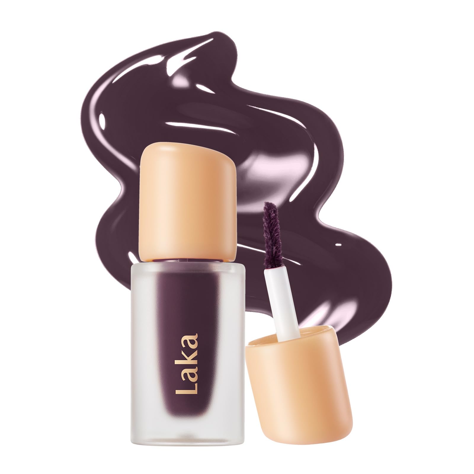 Laka Fruity Glam Lip Tint Mini, 1.9g/0.07oz, Glowing Lip Stain with Wide Color Spectrum, Hydrating & Lightweight Texture, Long-Lasting Bold Stain, Non-Sticky, Vegan, K-Beauty (#124 Maro)